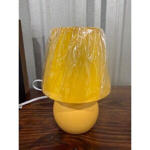 8.5" Tall Yellow Table Lamp w/ Shade Mini Globe Ceramic Base Accent Light
